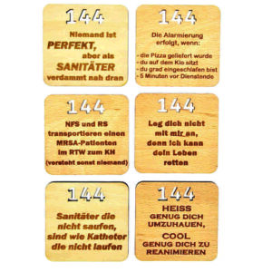 Glasuntersetzer 6er Set 144 Sanitäter