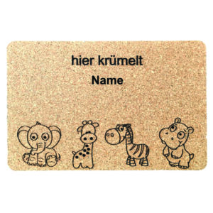 Tischset Kork - hier krümelt ...