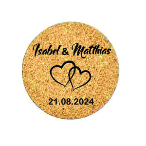 Untersetzer Hochzeit Kork rund (10 Stk)