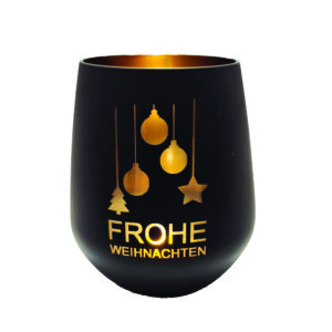 Windlichtglas Weihnachten diverse Farben und Muster 10cm