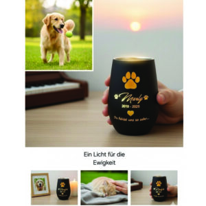 Teelichtglas Andenken Tier